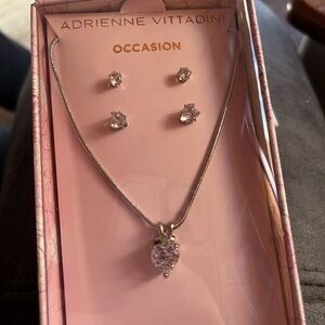 NEW ADRIENNE VITTADINI 3 pc JEWELRY SET NECKLACE 2pr EARRINGS